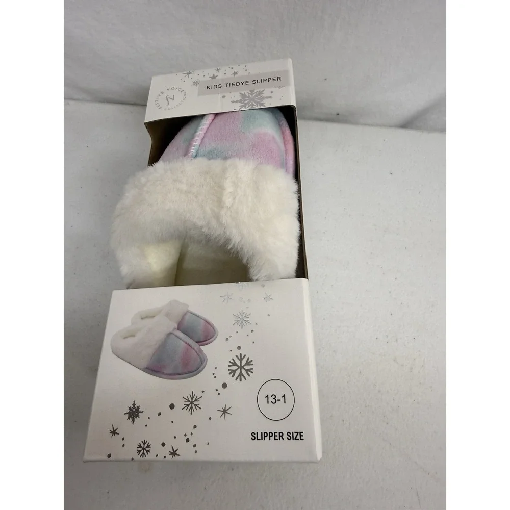 Adorable Festive Voice Collection kids Tye Dye Slippers Size 13/1